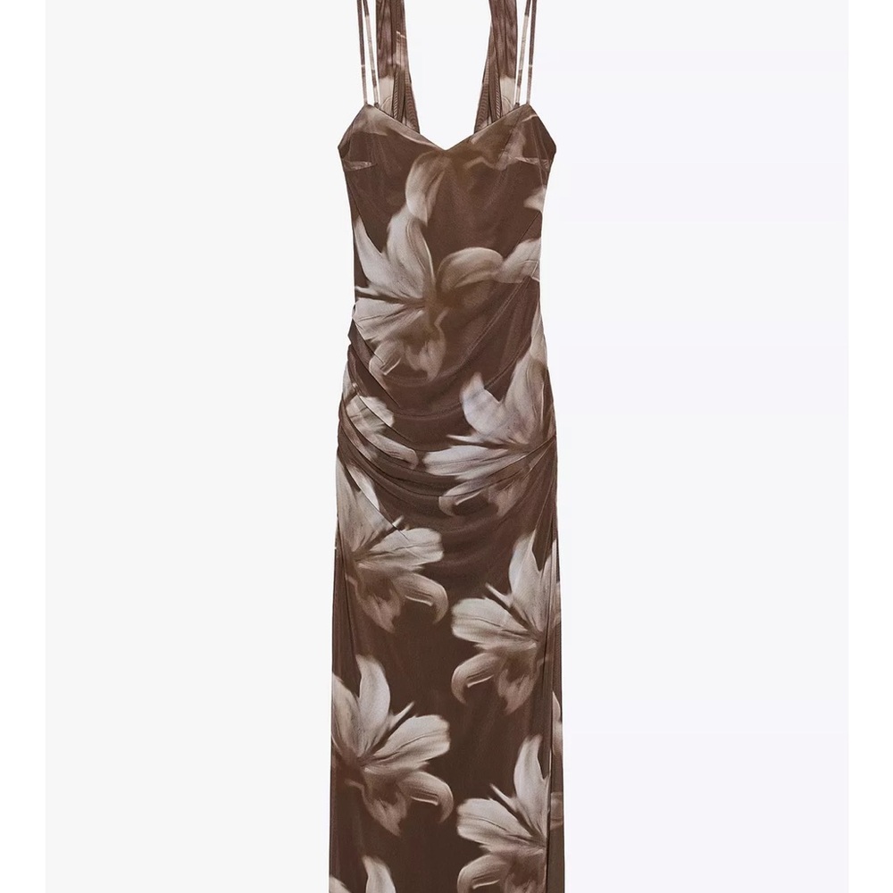 NWT Tulle Print Midi Dress
